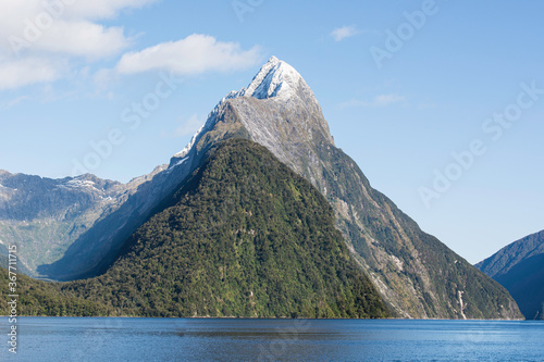 The magnificent, iconic, Mitre Peak in Milford Sound. New Zealand, South Island