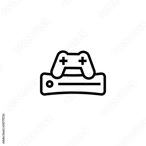 Game console icon in black line style icon, style isolated on white background