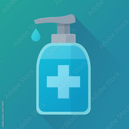 Distributeur de gel hydroalcoolique (flat design)