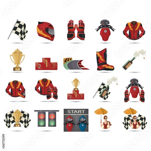 set of motor racing icons