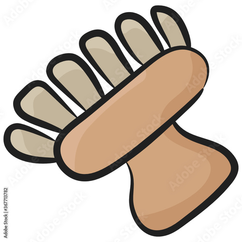 
Hand drawn icon of spa brush, barber hairdressing tool 
