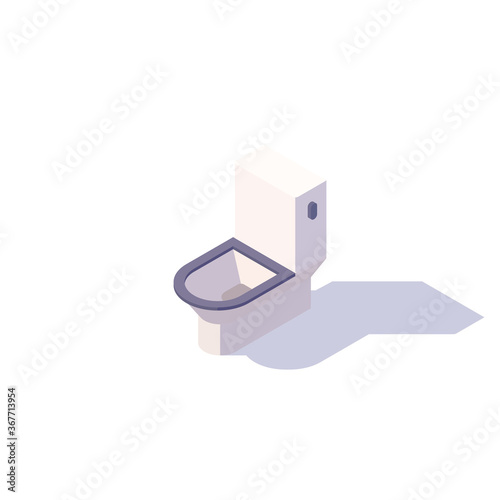 Isometric toilet bowl isolated on white background. Vector illustration