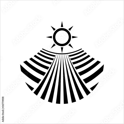 Farm Field Icon, Barn, Farmland Agriculture Icon