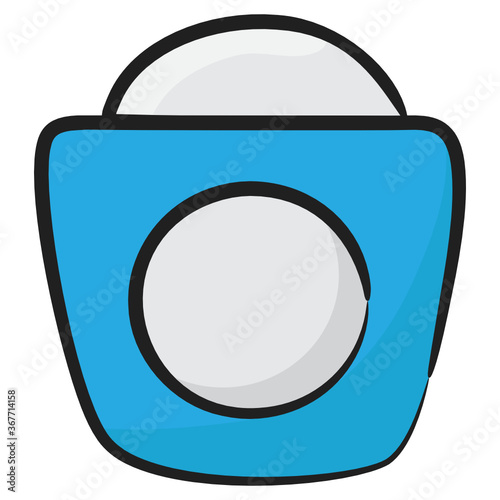 
After bathing body sticky fragrance product, doodle icon of body roll on  
