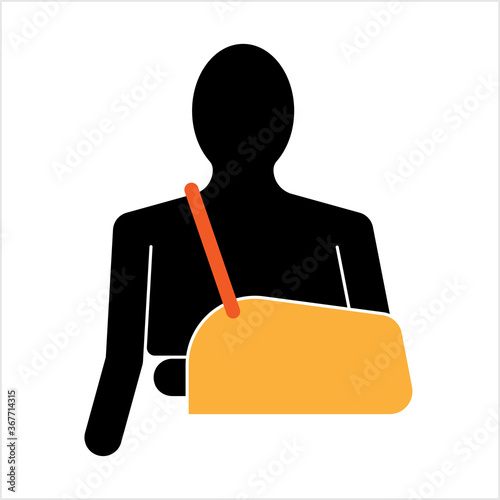 Arm Sling Icon, Movement Limiting Device Of Shoulder Elbow