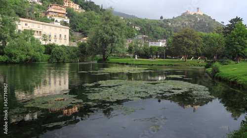 The municipal villa of the city of Cassino with a view of the Rocca Janula