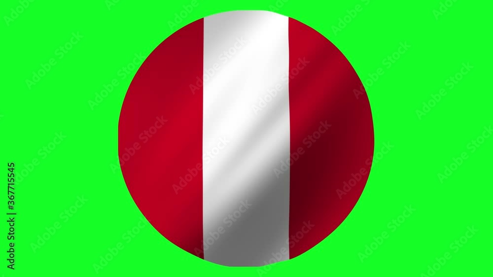 Round Flag of Peru 4k UHD waving in air Round Flag of Peru 4k UHD waving in air