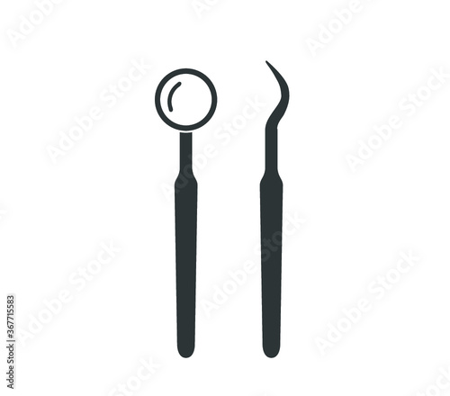 Dental instruments vector design.  Dentist tools vector logo illustration.  dentist logo.