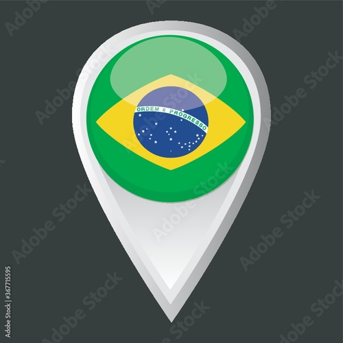 Free Download map pointer with brazil flag - GFXLoad