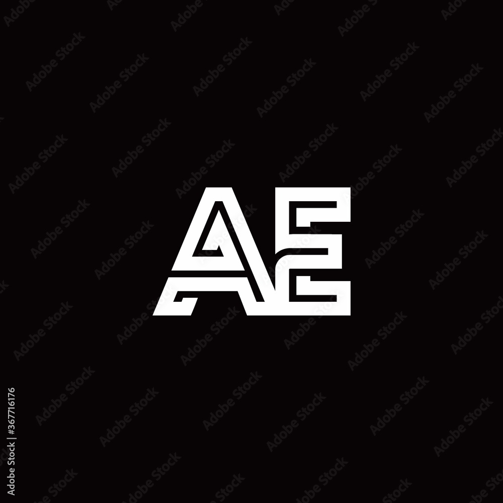 AE monogram logo with abstract line AE monogram logo with abstract line
