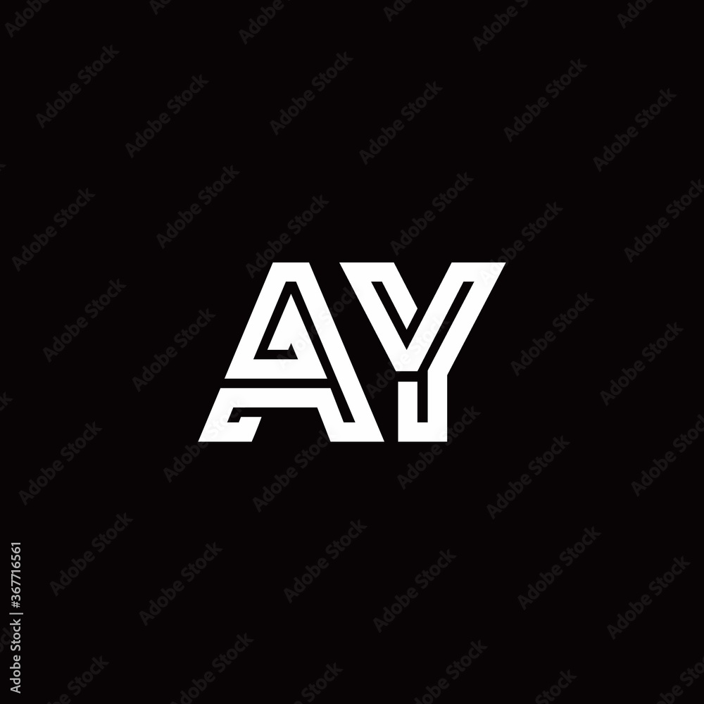 AY monogram logo with abstract line