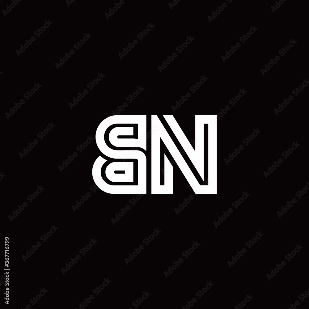 BN monogram logo with abstract line