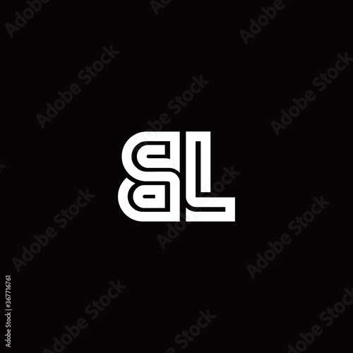 BL monogram logo with abstract line