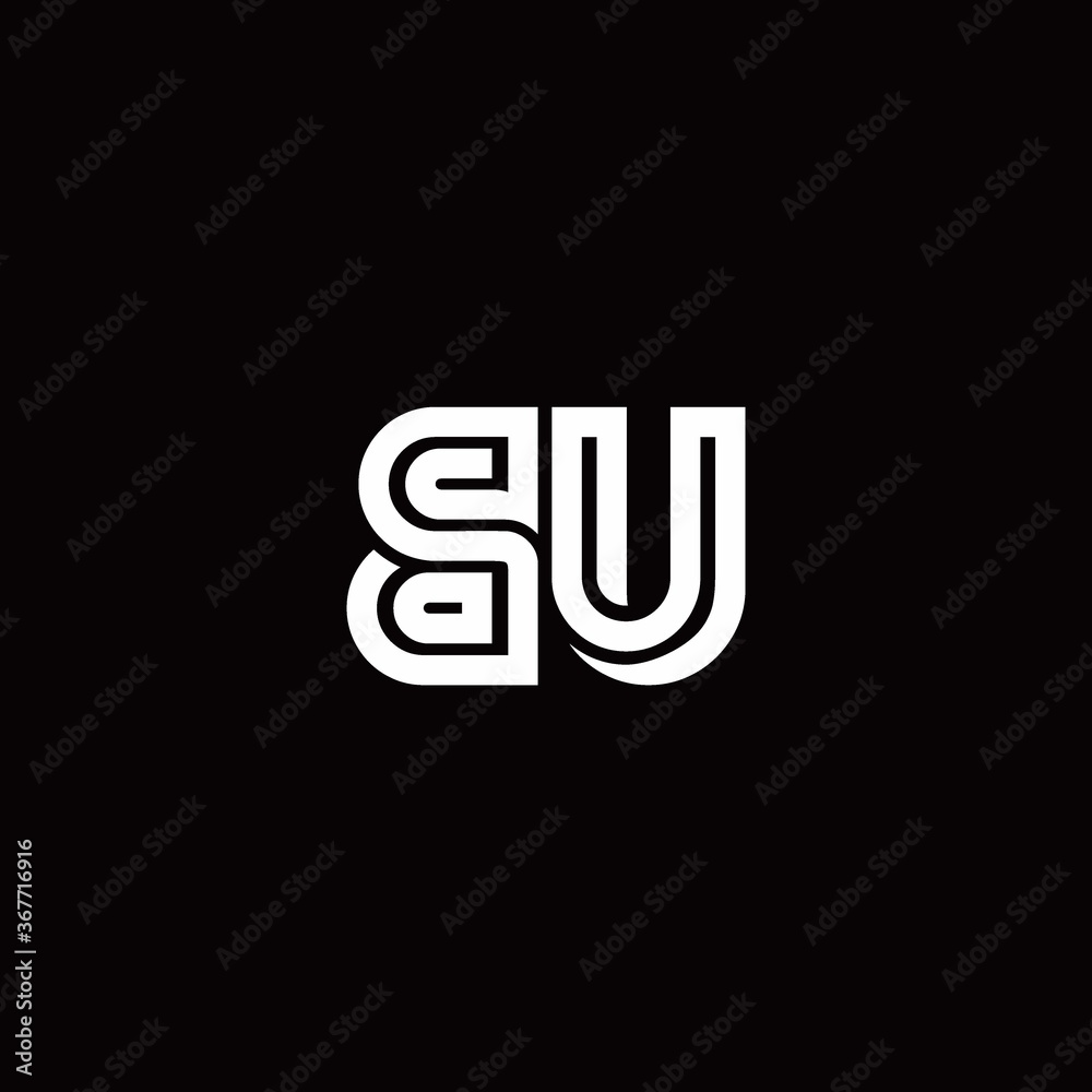 BU monogram logo with abstract line