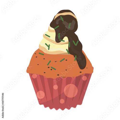 orange and chocolate cupcake