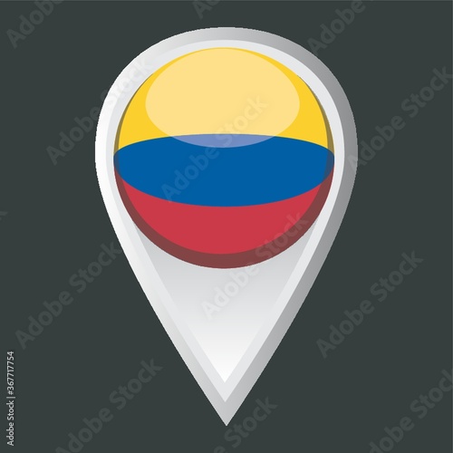 Free Download map pointer with colombia flag - GFXLoad