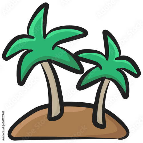 
A tropical area with palm tree showing an idea of sland 
 photo