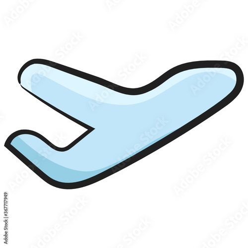 
Aeroplane icon in doodle vector style  flight
