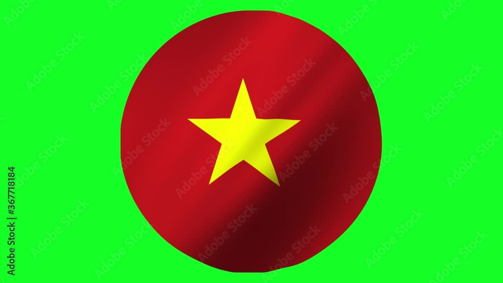 Round Flag of Vietnam waving in air 4k uhd Round Flag of Vietnam waving in air 4k uhd