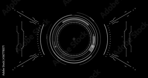Hi-Tech Sight Element. 4K motion graphics futuristic element. Perfect for projects, games, presentations, trailers, sci-fi movies, internet videos, promos.