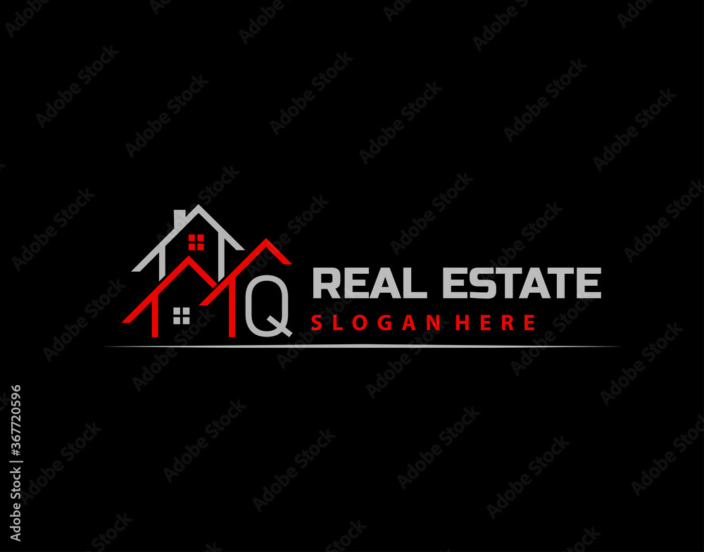 Q Letter Logo. Simple House, Real Estate Architecture Construction Icon Design. Q Letter Logo. Simple House, Real Estate Architecture Construction Icon Design.