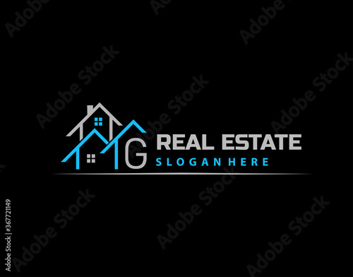 G Letter Logo. Simple House, Real Estate Architecture Construction Icon Design.