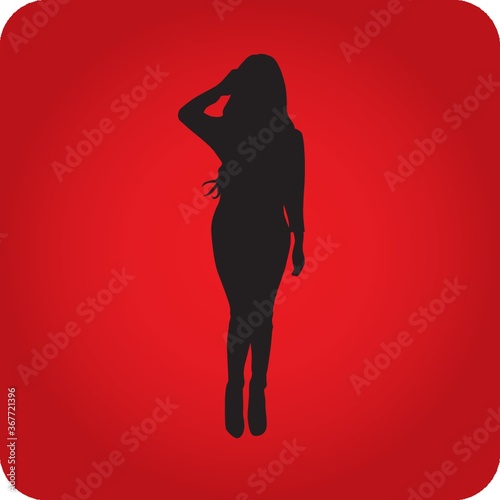 silhouette of fashionable woman