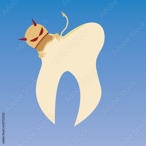 germs attaching tooth