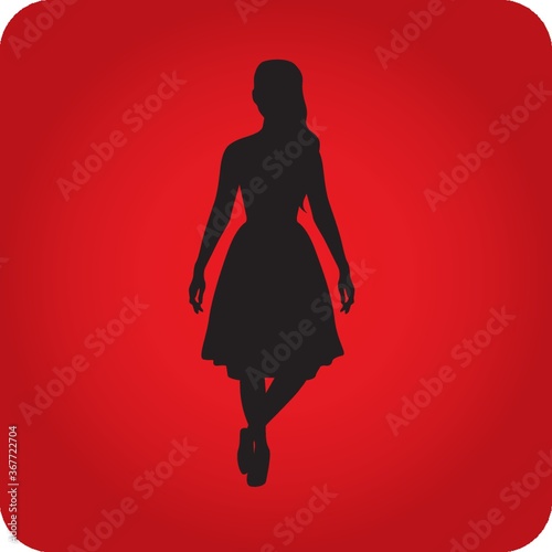 silhouette of fashionable woman