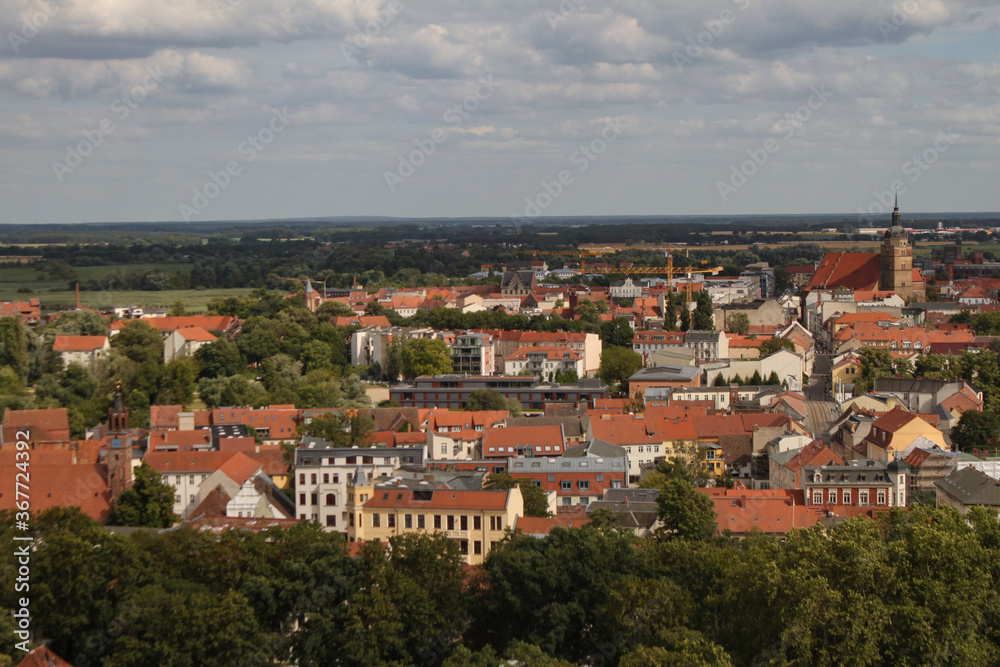 Brandenburg an der Havel; Blick auf die Innenstadt mit Altstadt im Vordergrund und Neustadt dahinter