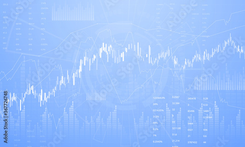 stock market, economic graph with diagrams, business and financial concepts and reports, abstract technology communication concept vector background