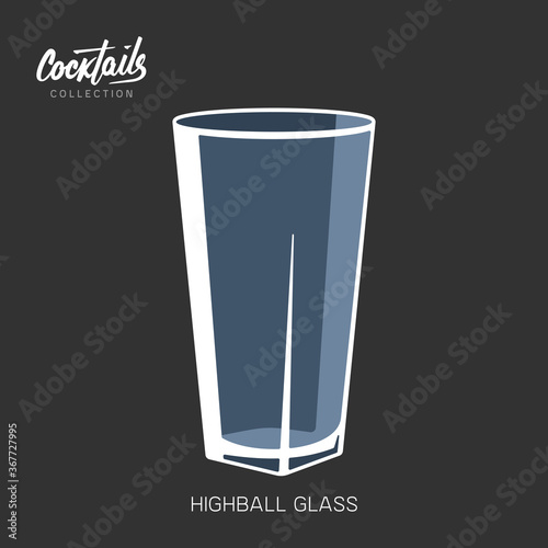 Highball glass sign simple icon empty vector illustration