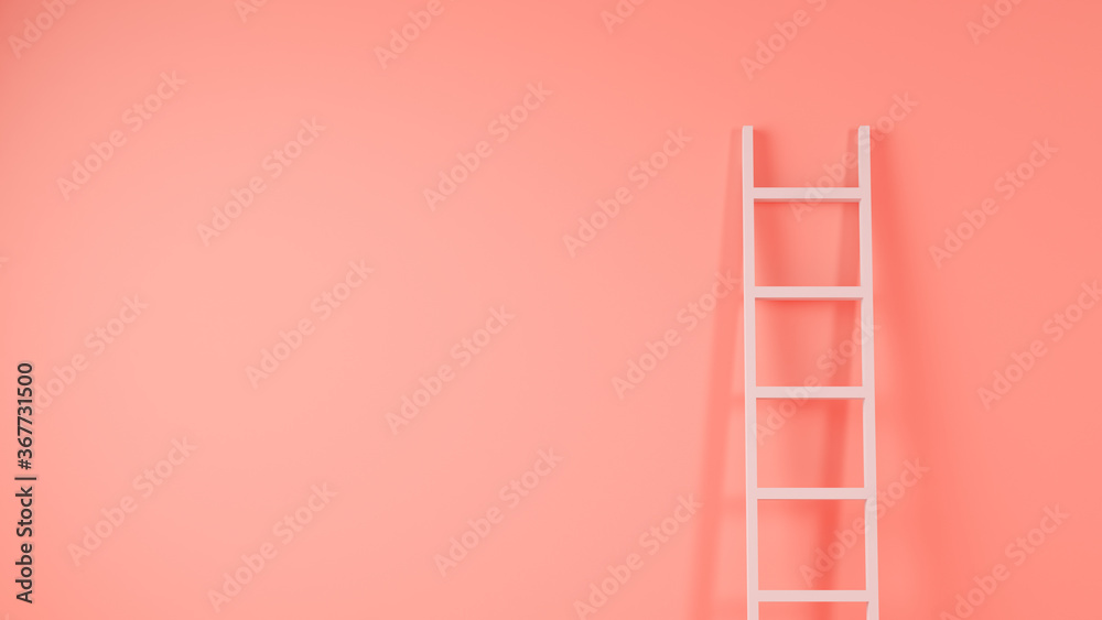 Ladder on pink wall