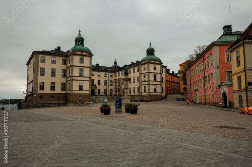Sweden. Stockholm. Houses and streets of Stockholm. Autumn cityscape. September 17, 2018