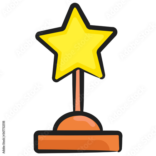 
Star trophy icon design, winning cup in editable style 
