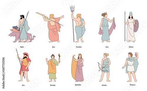 
Vector illustration of the Greek gods