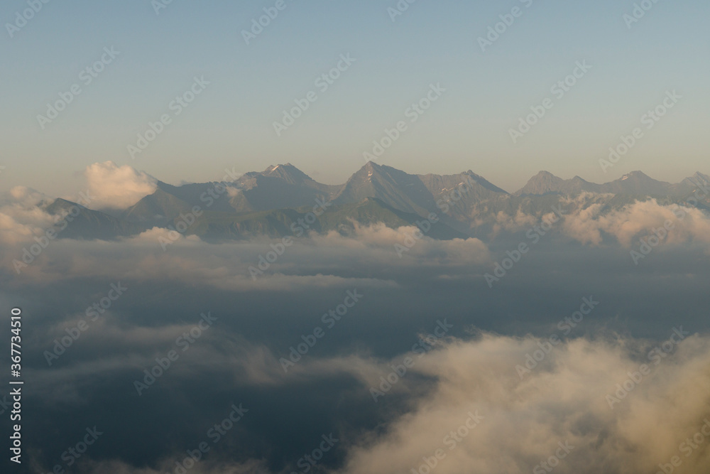 clouds over the mountains