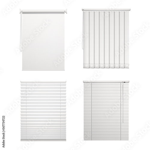 Set of isolated blinds or vector window louver