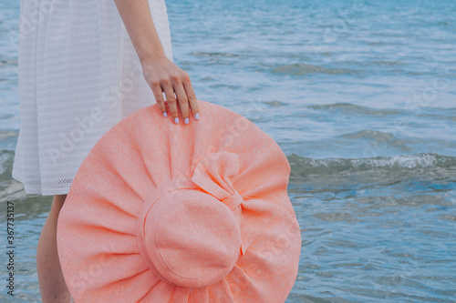 woman with beach slippers 
