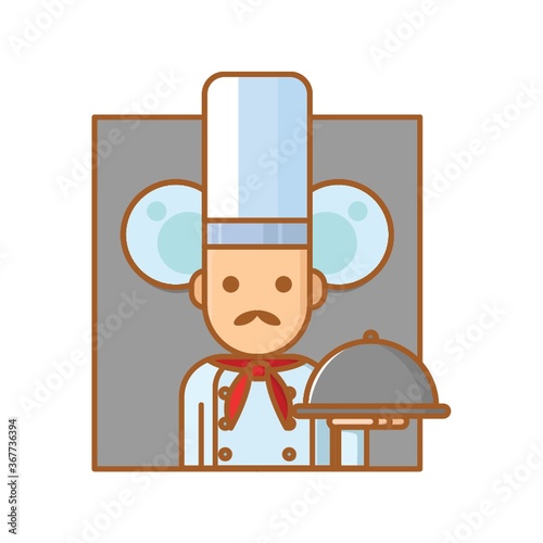 chef holding cloche