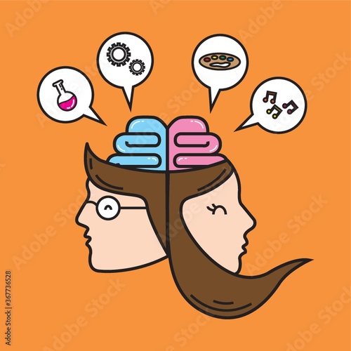 analytical and creative brain concept