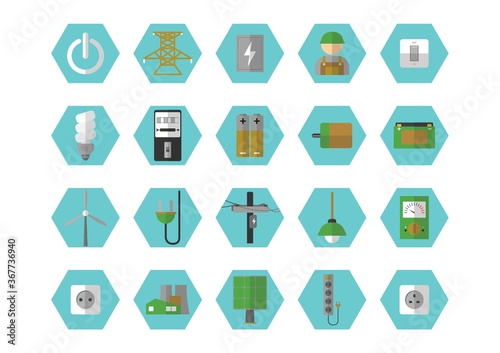 set of electrical icons