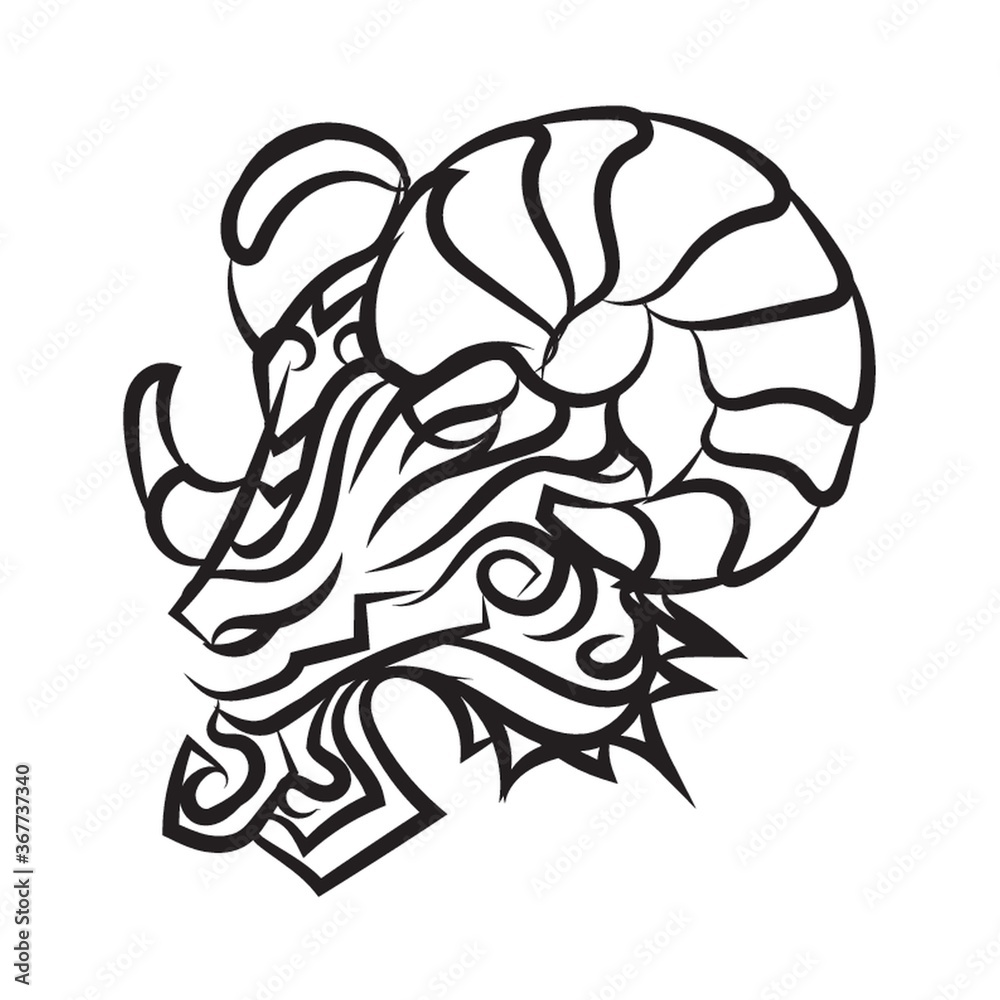 Obraz premium sheep tattoo