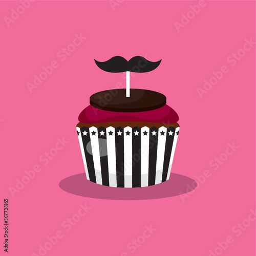 cupcake with mustache