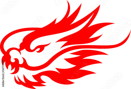 Simple Vector of Chinese Dragon Head Design