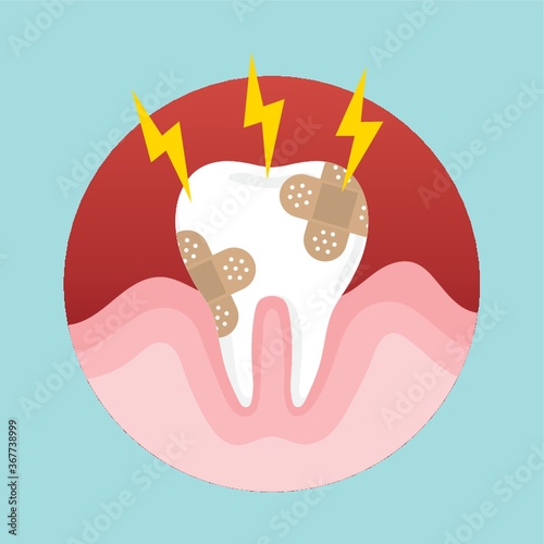 tooth with bandage