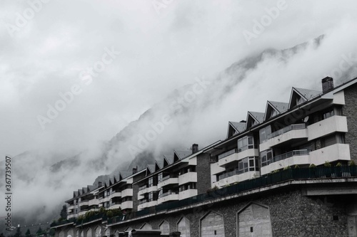 old houses in the mountains  Andorra la Vella