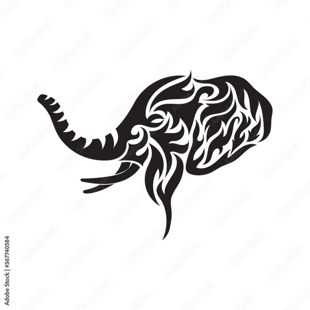 Obraz premium elephant tribal tattoo