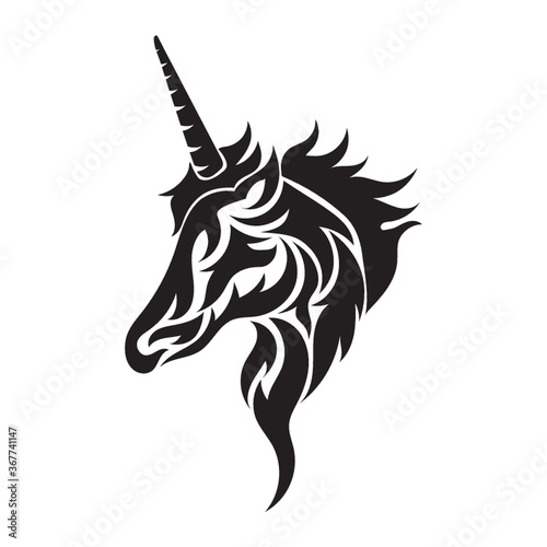 unicorn tribal tattoo © captainvector
