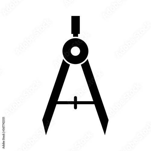 drawing compass - stationery - education icon vector design template
